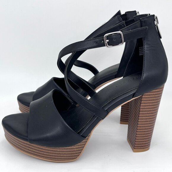 Torrid Black Faux Leather Chunky Heel - Size 8WW - Picture 6 of 12